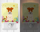 Easter Eggs Wire Fox Terrier Ceramic Night Light Compact, UL-Certified, Ideal for Bedroom, Bathroom, Nursery, Hallway, Kitchen, 6x4x3, Multicolor