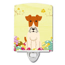 Easter Eggs Wire Fox Terrier Ceramic Night Light Compact, UL-Certified, Ideal for Bedroom, Bathroom, Nursery, Hallway, Kitchen, 6x4x3, Multicolor