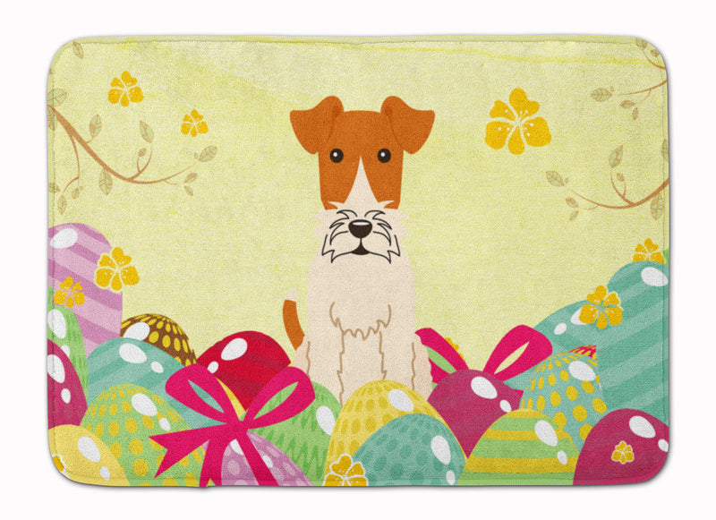 Easter Eggs Wire Fox Terrier Machine Washable Memory Foam Mat BB6101RUG