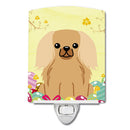 Easter Eggs Pekingese Fawn Sable Ceramic Night Light Compact, UL-Certified, Ideal for Bedroom, Bathroom, Nursery, Hallway, Kitchen, 6x4x3, Multicolor
