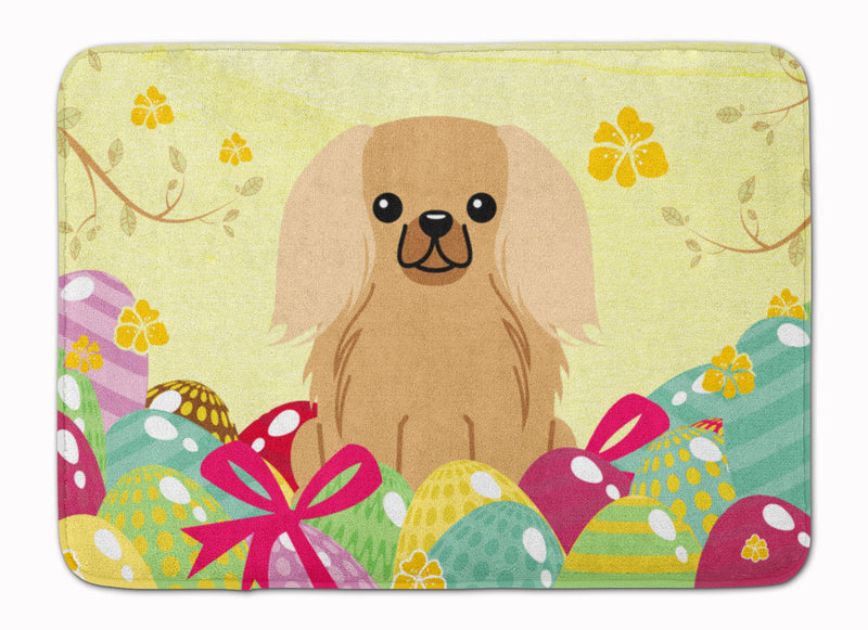 Easter Eggs Pekingnese Fawn Sable Machine Washable Memory Foam Mat BB6104RUG