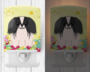 Easter Eggs Pekingese Black White Ceramic Night Light Compact, UL-Certified, Ideal for Bedroom, Bathroom, Nursery, Hallway, Kitchen, 6x4x3, Multicolor
