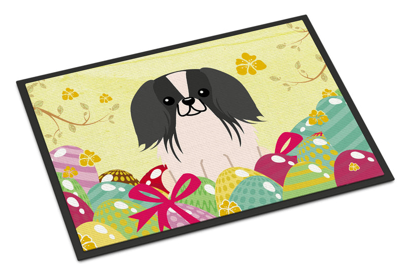 Easter Eggs Pekingnese Black White Indoor or Outdoor Mat 18x27 BB6105MAT