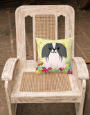 Easter Eggs Pekingese Black White Decorative Throw Pillow 18x18 Indoor Outdoor Accent Cushion, Fabric Cover with Insert for Sofa, Bed, Porch & Living Room