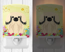 Easter Eggs Pekingese Cream Ceramic Night Light Compact, UL-Certified, Ideal for Bedroom, Bathroom, Nursery, Hallway, Kitchen, 6x4x3, Multicolor