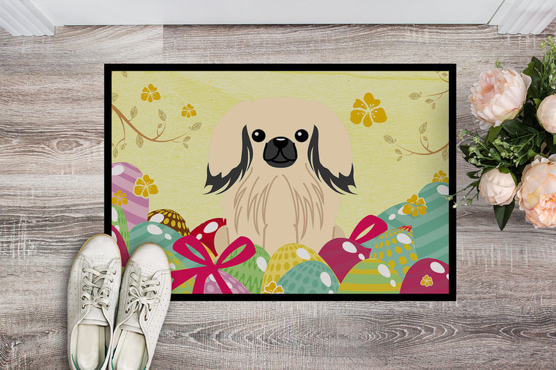 Easter Eggs Pekingnese Cream Indoor or Outdoor Mat 18x27 BB6106MAT