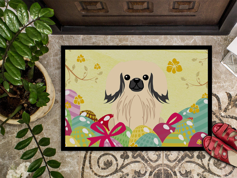 Easter Eggs Pekingnese Cream Indoor or Outdoor Mat 18x27 BB6106MAT