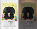 Easter Eggs Pekingese Black Ceramic Night Light Compact, UL-Certified, Ideal for Bedroom, Bathroom, Nursery, Hallway, Kitchen, 6x4x3, Multicolor