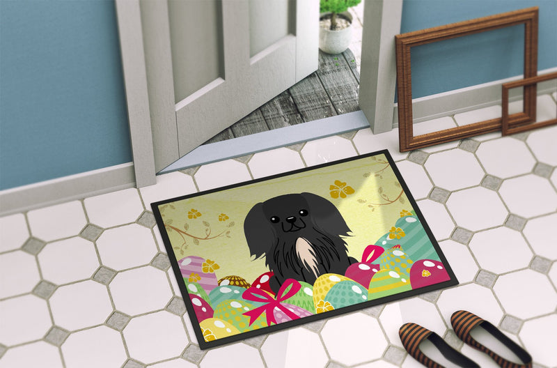 Easter Eggs Pekingnese Black Indoor or Outdoor Mat 24x36 BB6107JMAT