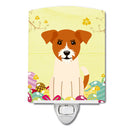 Easter Eggs Jack Russell Terrier Ceramic Night Light Compact, UL-Certified, Ideal for Bedroom, Bathroom, Nursery, Hallway, Kitchen, 6x4x3, Multicolor