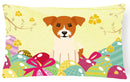 Easter Eggs Jack Russell Terrier Decorative Throw Pillow 12x16 Indoor Outdoor Accent Cushion, Fabric Cover with Insert for Sofa, Bed, Porch & Living Room