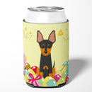 Easter Eggs English Toy Terrier Can or Bottle Hugger Cooler Sleeve for Standard 12 oz Cans, Insulated Foam Beer & Soda Can Hugger Reusable