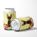 Easter Eggs English Toy Terrier Can or Bottle Hugger Cooler Sleeve for Standard 12 oz Cans, Insulated Foam Beer & Soda Can Hugger Reusable