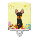 Easter Eggs English Toy Terrier Ceramic Night Light Compact, UL-Certified, Ideal for Bedroom, Bathroom, Nursery, Hallway, Kitchen, 6x4x3, Multicolor