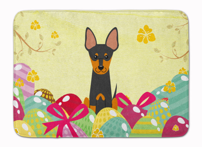 Easter Eggs English Toy Terrier Machine Washable Memory Foam Mat BB6109RUG