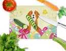 Easter Eggs English Foxhound Cutting Board Tempered Glass Kitchen Cutting Surface, Heat Resistant Chopping, Non-Slip Feet, Food Prep & Serving