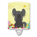 Easter Eggs Chinese Crested Black Ceramic Night Light Compact, UL-Certified, Ideal for Bedroom, Bathroom, Nursery, Hallway, Kitchen, 6x4x3, Multicolor