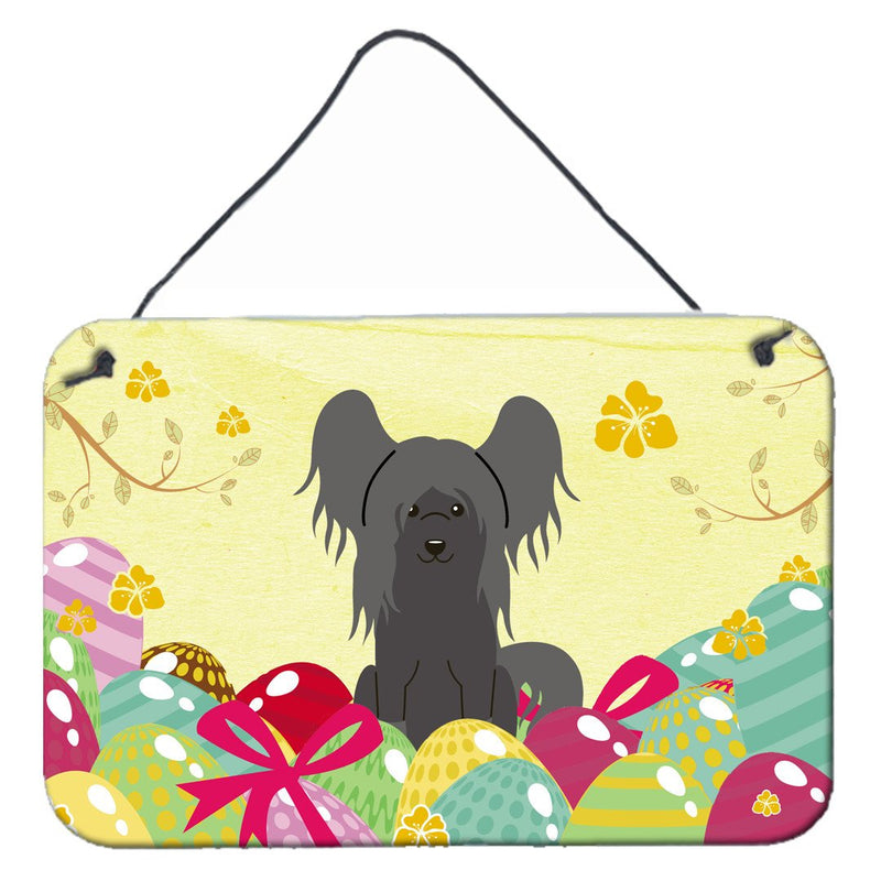 Easter Eggs Chinese Crested Black Wall or Door Hanging Prints BB6112DS812