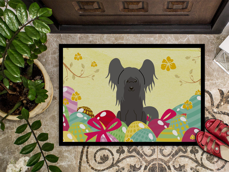 Easter Eggs Chinese Crested Black Indoor or Outdoor Mat 18x27 BB6112MAT