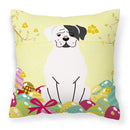 Easter Eggs White Boxer Cooper Decorative Throw Pillow 18x18 Indoor Outdoor Accent Cushion, Fabric Cover with Insert for Sofa, Bed, Porch & Living Room