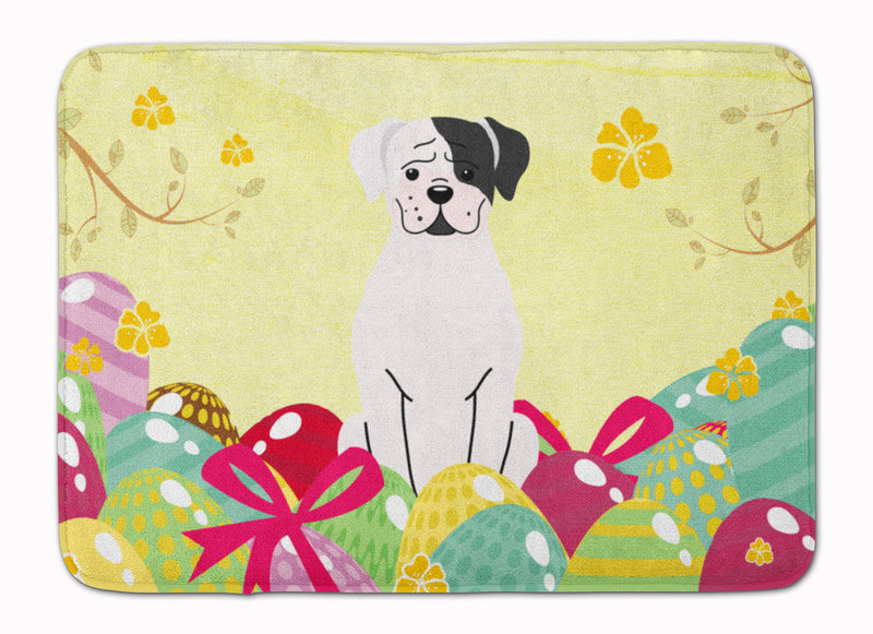 Easter Eggs White Boxer Cooper Machine Washable Memory Foam Mat BB6114RUG