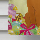Easter Eggs Fawn Boxer House Flag 28x40 Porch Sleeve Pole Decorative Outside Yard Banner Artwork Wall Hanging, Polyester