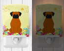 Easter Eggs Fawn Boxer Ceramic Night Light Compact, UL-Certified, Ideal for Bedroom, Bathroom, Nursery, Hallway, Kitchen, 6x4x3, Multicolor