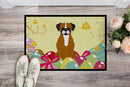 Easter Eggs Flashy Fawn Boxer Doormat Indoor Outdoor 18H X 27W Front Door Mat Rugs for Entryway, Non Slip Washable
