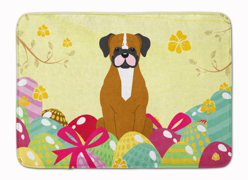 Easter Eggs Flashy Fawn Boxer Machine Washable Memory Foam Mat BB6116RUG