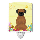 Easter Eggs Brindle Boxer Ceramic Night Light Compact, UL-Certified, Ideal for Bedroom, Bathroom, Nursery, Hallway, Kitchen, 6x4x3, Multicolor