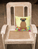 Easter Eggs Brindle Boxer Decorative Throw Pillow 18x18 Indoor Outdoor Accent Cushion, Fabric Cover with Insert for Sofa, Bed, Porch & Living Room
