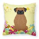 Easter Eggs Brindle Boxer Decorative Throw Pillow 18x18 Indoor Outdoor Accent Cushion, Fabric Cover with Insert for Sofa, Bed, Porch & Living Room