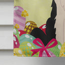 Easter Eggs Border Collie Black White House Flag 28x40 Porch Sleeve Pole Decorative Outside Yard Banner Artwork Wall Hanging, Polyester