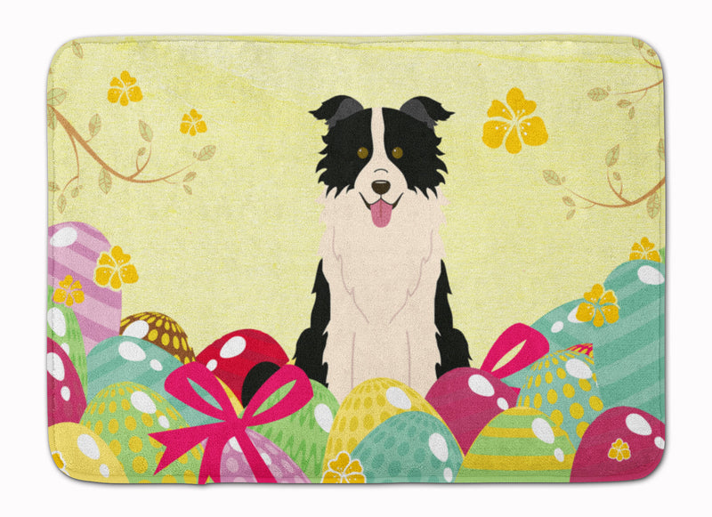 Easter Eggs Border Collie Black White Machine Washable Memory Foam Mat BB6118RUG