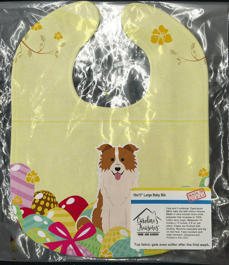 Easter Eggs Border Collie Red White Baby Bib BB6119BIB