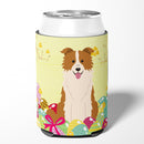 Easter Eggs Border Collie Red White Can or Bottle Hugger Cooler Sleeve for Standard 12 oz Cans, Insulated Foam Beer & Soda Can Hugger Reusable