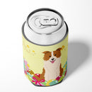 Easter Eggs Border Collie Red White Can or Bottle Hugger Cooler Sleeve for Standard 12 oz Cans, Insulated Foam Beer & Soda Can Hugger Reusable