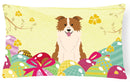 Easter Eggs Border Collie Red White Decorative Throw Pillow 12x16 Indoor Outdoor Accent Cushion, Fabric Cover with Insert for Sofa, Bed, Porch & Living Room