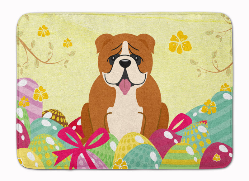 Easter Eggs English Bulldog Red White Machine Washable Memory Foam Mat BB6120RUG