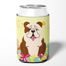 Easter Eggs English Bulldog Brindle White Can or Bottle Hugger Cooler Sleeve for Standard 12 oz Cans, Insulated Foam Beer & Soda Can Hugger Reusable