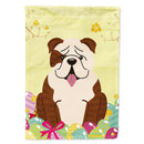 Easter Eggs English Bulldog Brindle White House Flag 28x40 Porch Sleeve Pole Decorative Outside Yard Banner Artwork Wall Hanging, Polyester