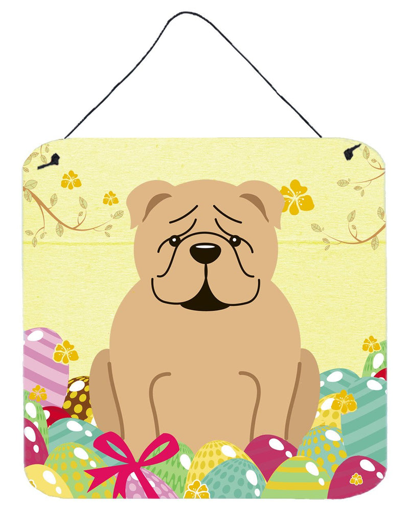 Easter Eggs English Bulldog Fawn Wall or Door Hanging Prints BB6124DS66