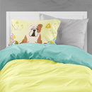 Easter Eggs English Bulldog Fawn White Standard Pillowcase Lightweight Super Soft Easy Care Decorative Artwork Pillowcase, Standard