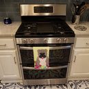 Easter Eggs English Bulldog Grey Brindle  Kitchen Towel Velour Plush Front and Cotton Loop Back Machine Washable