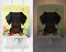 Easter Eggs Wire Haired Dachshund Black Tan Ceramic Night Light Compact, UL-Certified, Ideal for Bedroom, Bathroom, Nursery, Hallway, Kitchen, 6x4x3, Multicolor
