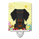 Easter Eggs Wire Haired Dachshund Black Tan Ceramic Night Light Compact, UL-Certified, Ideal for Bedroom, Bathroom, Nursery, Hallway, Kitchen, 6x4x3, Multicolor