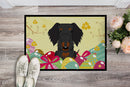 Easter Eggs Wire Haired Dachshund Black Tan Doormat Indoor Outdoor 24H X 36W Front Door Mat Rugs for Entryway, Non Slip Washable Low Pile,