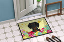Easter Eggs Wire Haired Dachshund Black Tan Doormat Indoor Outdoor 24H X 36W Front Door Mat Rugs for Entryway, Non Slip Washable Low Pile,
