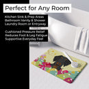 Easter Eggs Wire Haired Dachshund Black Tan Memory Foam Kitchen Mat Machine Washable Anti-Fatigue Cushion Comfort Bath or Kitchen Rug
