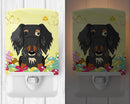 Easter Eggs Wire Haired Dachshund Dapple Ceramic Night Light Compact, UL-Certified, Ideal for Bedroom, Bathroom, Nursery, Hallway, Kitchen, 6x4x3, Multicolor